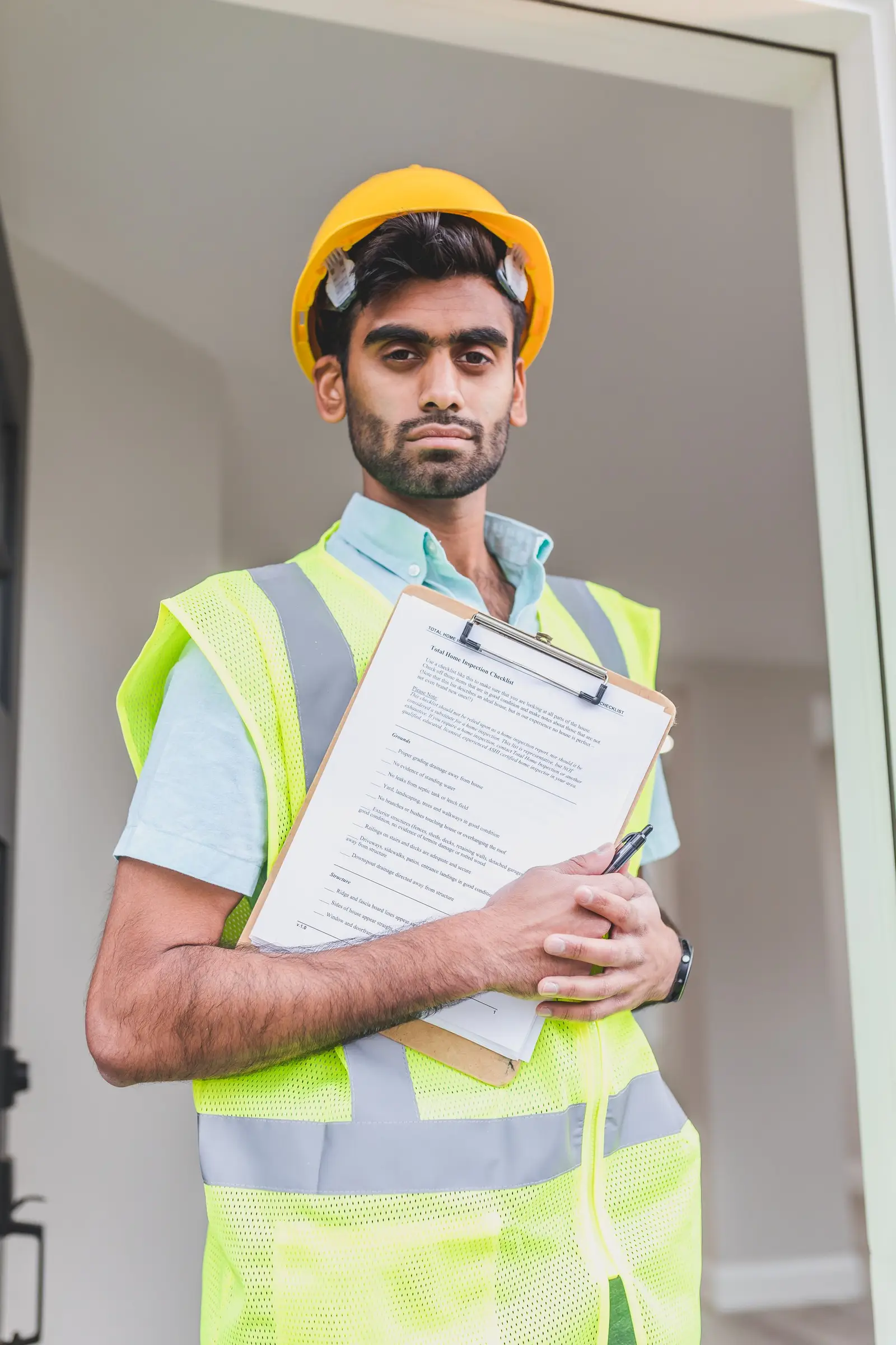Auditor holding an internal audit checklist